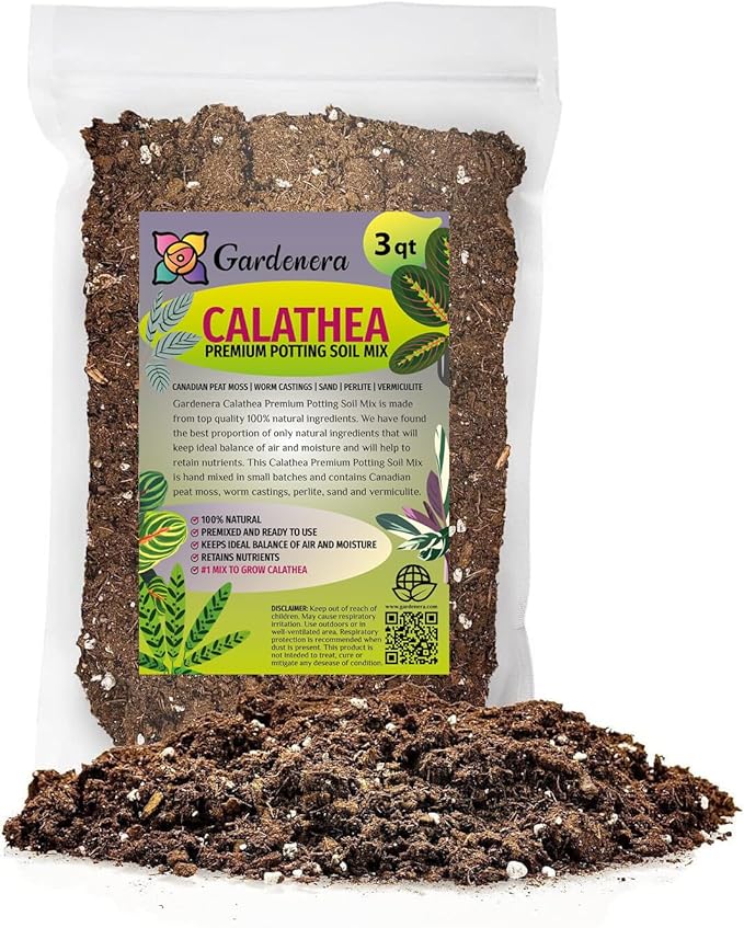 Calathea Plant Potting Soil - Enhance Foliage Beauty and Health with Professional Grade Nutrient-Rich Mix - 3 Quart