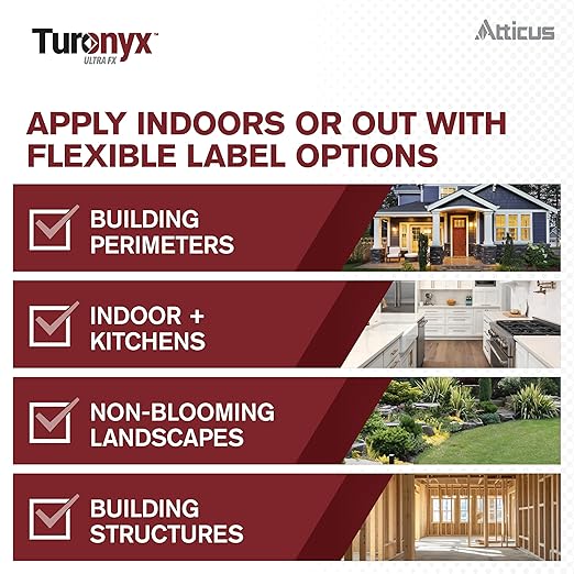 Atticus Turonyx Ultra FX Insecticide – Compare to Leading Brand – Pest Control for Indoor and Outdoor Use – Ants, Beetles, Roaches, Spiders, Fleas, Flies, Ticks (240 mL)