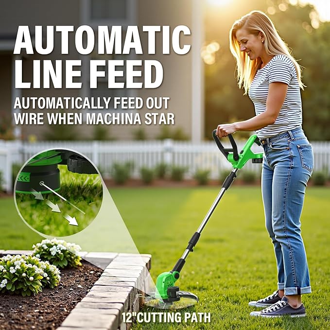 SOYUS Cordless 13 Inch 20V Lawn Mowers & 20V 12 Inch Weed Wacker