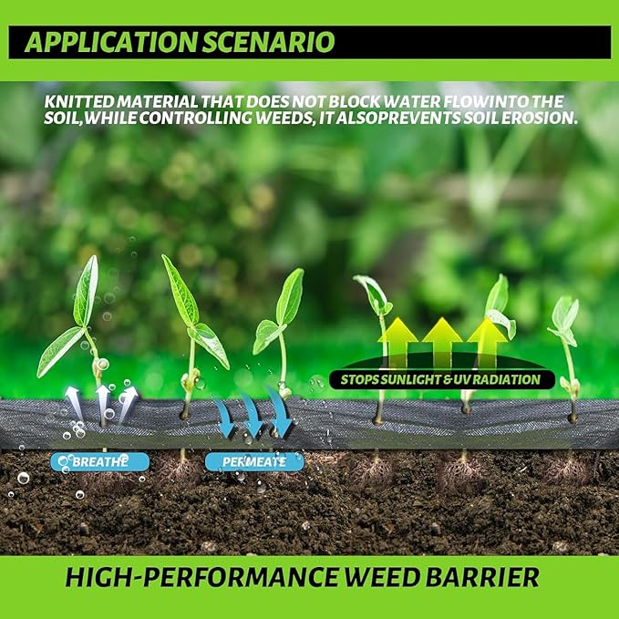 6x300FT Weed Barrier Landscape Fabric Heavy Duty, 3.2oz Durable Geotextile Fabric, Weed Block Gardening Ground Cover Mat, Weed Control Garden Cloth for Landscaping, French Drains, Yard Driveway