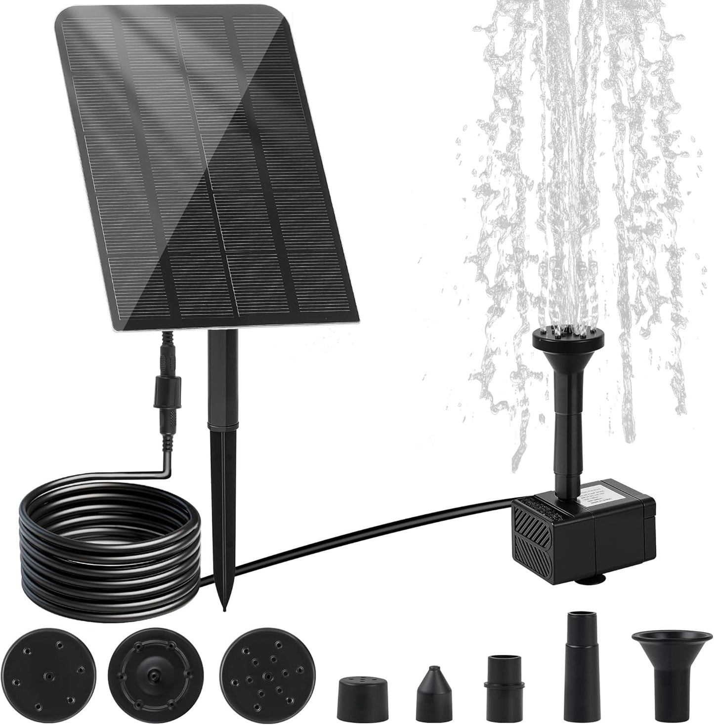 Solar Water Fountain for Bird Bath Solar Water Pump with Seperated Solar Panel 2.5w 5v Solar Powered Water Fountain for Small Pond Garden Water Feature Decoration