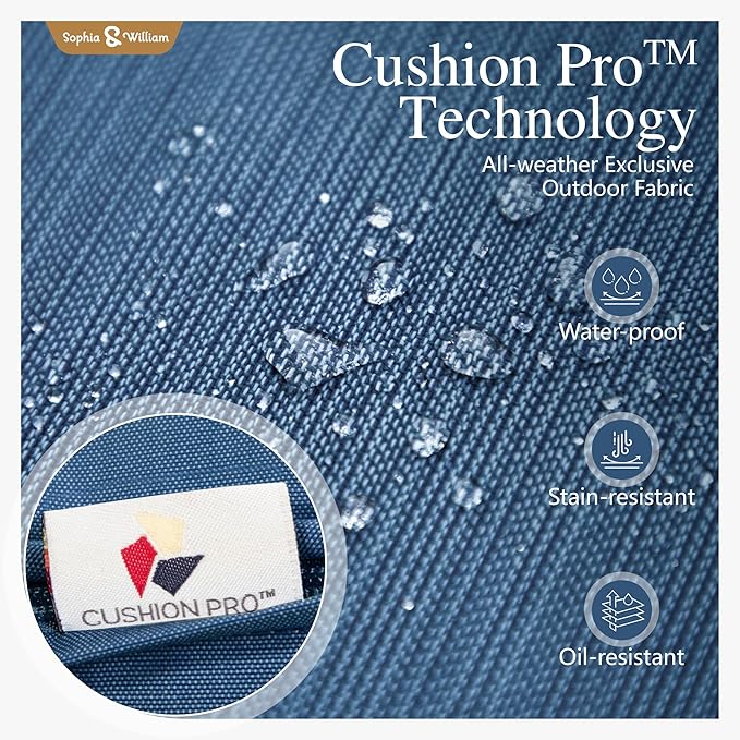 Sophia & William Patio Furniture Sets for 5 Outdoor Metal Conversation Sets 5 Pcs with 2 x Cushioned Swivel Sofa Chairs, 2 x Ottomans as Coffee Table, 1 x 3-Seat Sofa, Backyard Poolside Peacock Blue