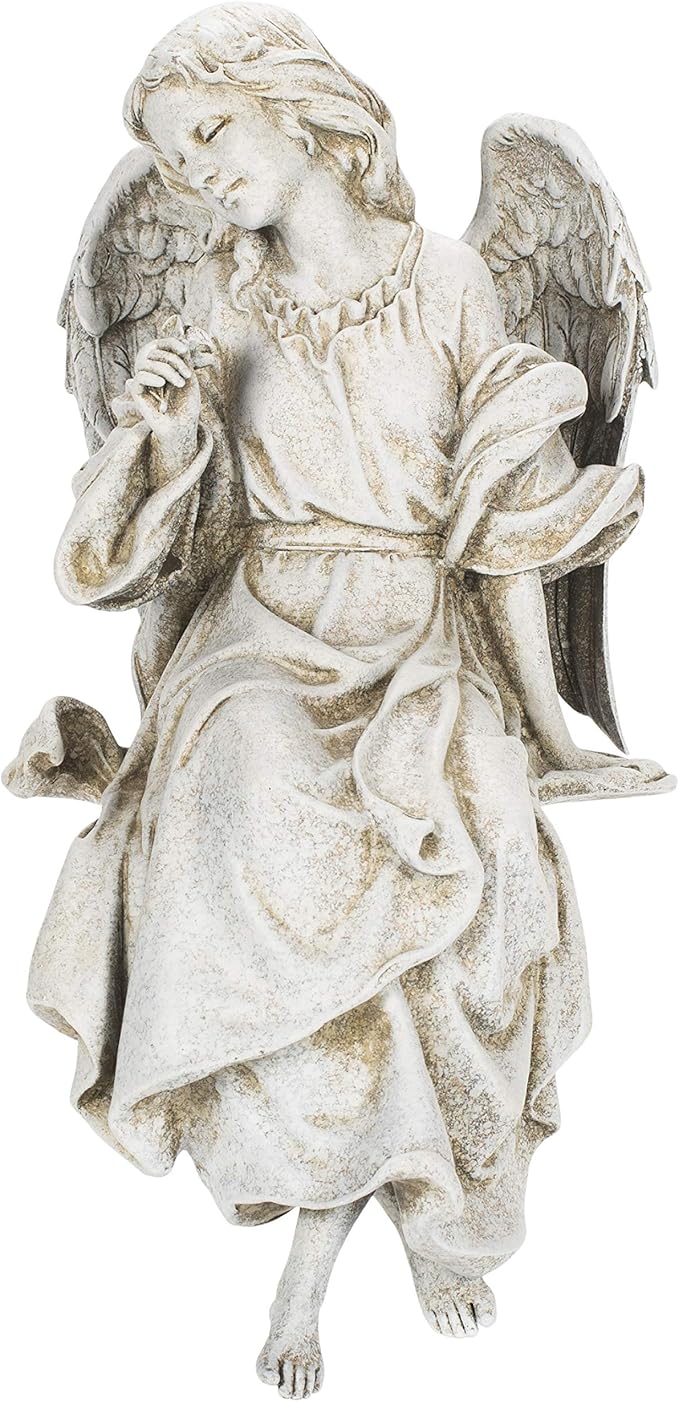 Joseph's Studio by Roman, 12.75" H Sitting Angel Garden Statue, Outdoor Decor