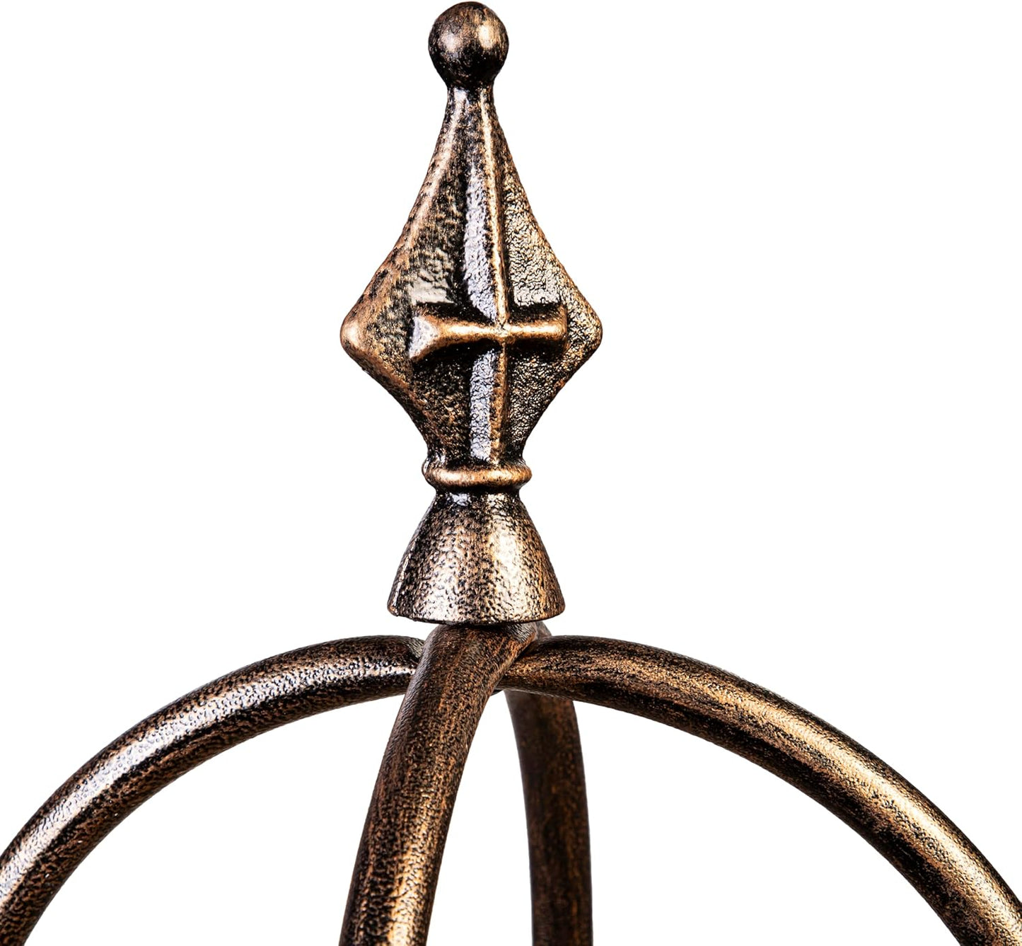 Evergreen Garden 5 ft Metal Garden Obelisk Trellis for Climbing Plants Vines, Clematis & Flowers | Outdoor & Indoor Plant Trellis for Potted Plants | Floral Pattern Arch Trellis (Antique Copper)