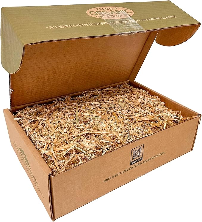 Blue Mountain Hay | Organic Garden Straw (5 lb) | Natural Mulch for Gardening, Flower Beds, Yard Landscaping, New Lawn Grass Seeding, Composting | Covers up to 75 sq ft