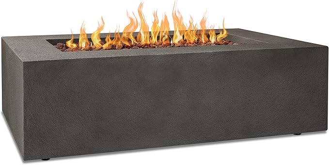 Real Flame Baltic Rectangle Propane Fire Table, Glacier Gray