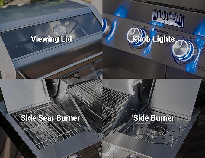 Monument Grills 35633 Propane Grill with Grill Cover Bundle (2 Items)