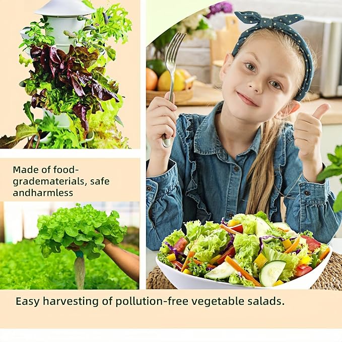 Hydroponic Growing System,Hydroponic Vertical Garden,Indoor Smart hydroponic Vegetable System, 30 Pods,Plant Germination kit with Pump System, Auto Timer, Beginner kit