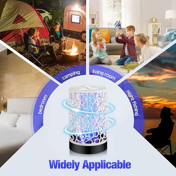 Qualirey 4 Pcs Electric Bug Zapper USB Mosquito Killer Repellent Fly Insect Lamp Purple Light Bug Trap for for Indoor Outdoor Bedroom Living Room Courtyard Backyard Patio(White)