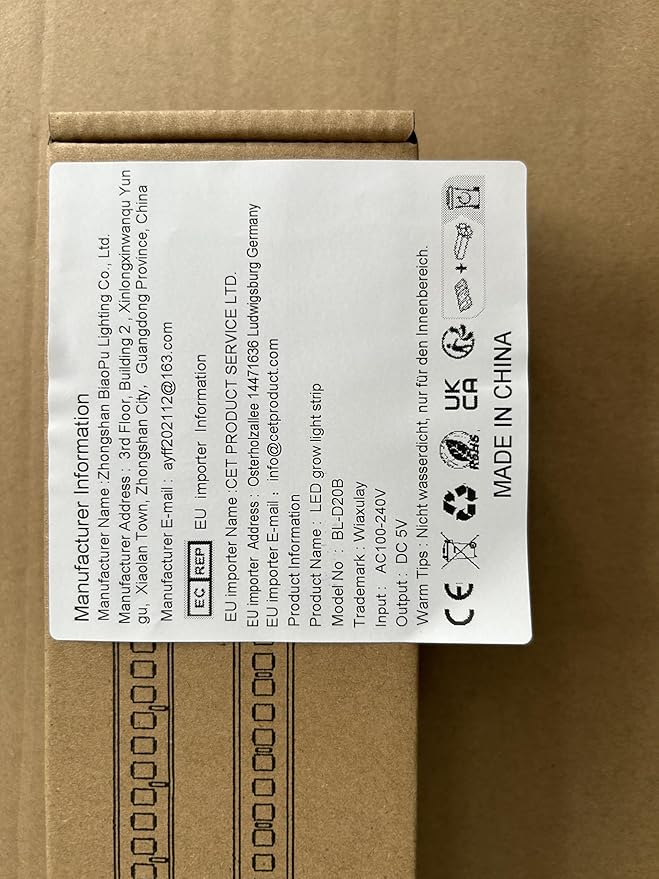 Wiaxulay LED Grow Light Strips, 6000K Full Spectrum Sunlike Growing Lamp with 6/12/16H Timer, 5 Dimmable Levels for Hydroponics, Succulent, Plant Shelf, 2 Pack