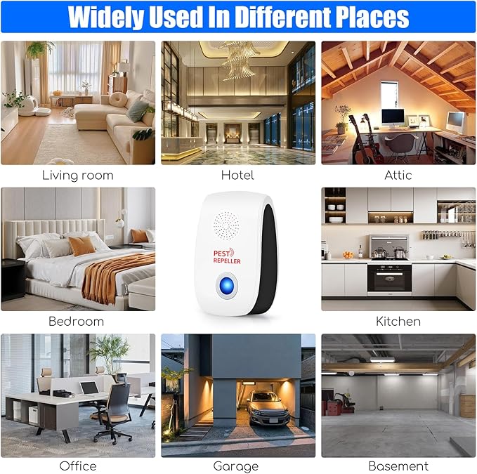 2025 Upgraded Ultrasonic Pest Repeller 8 Packs, Mouse Repellent Indoor Rodent Repellent Ultrasonic Plug in Pest Control for Roach,Mouse,Bugs,Mosquito,Mice,Spider,Ant, Rat Deterrent for House