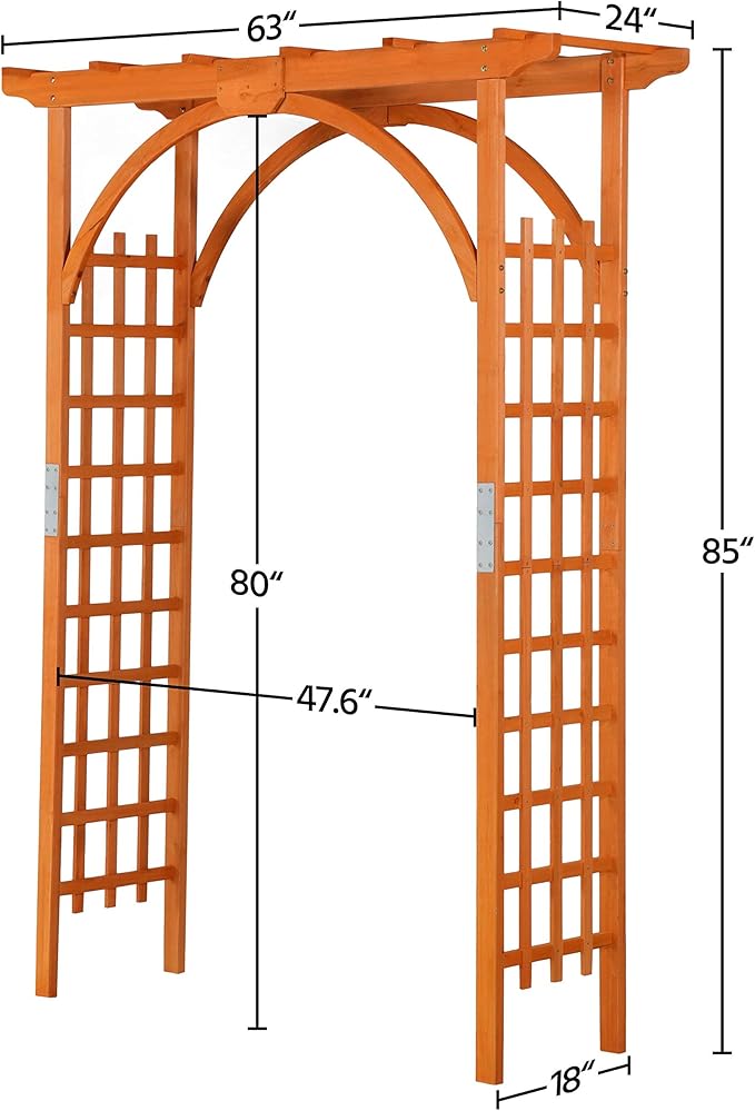 Yaheetech 85in Wooden Garden Trellis Horticulture Garden Arch Arbor for Climbing Planting Plant Stand in Garden Yard Outdoor, Brown