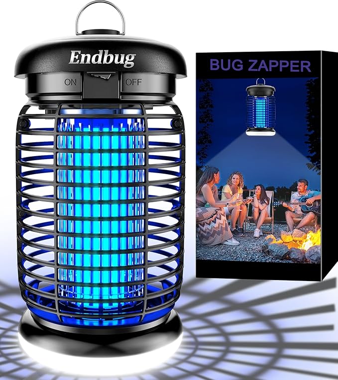 Endbug Bug Zapper, Bug Zapper Outdoor Indoor with LED Light, Electric Mosquito Zapper Fly Zapper, Waterproof Mosquito Killer Insect Zapper Fly Trap for Outside Patio Garden Backyard Home