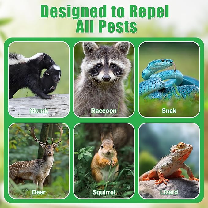 36Pack Powerful Skunk Repellent for Outdoor Use, Natural Keep Skunk & Raccoon Away Deterrent with Long-Lasting Protection for Garden Lawn Yard Camping Fishing, Safe for Kids & Pets, Waterproof