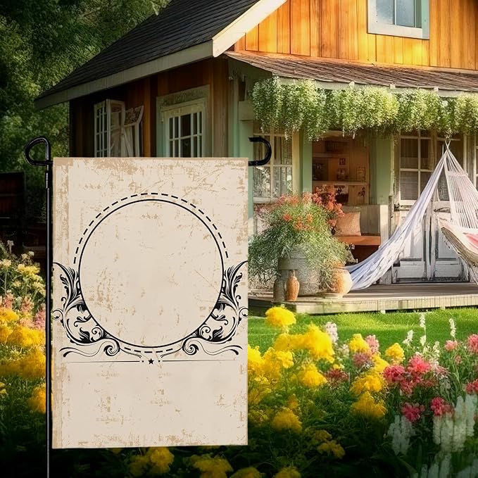 Personalized Monogram Garden Flag Custom Initial Outdoor Yard Flags Seasonal Decoration Double Sided Polyester House Banner for Family Home Porch Lawn Patio Welcome Sign 12 x 18 Inch