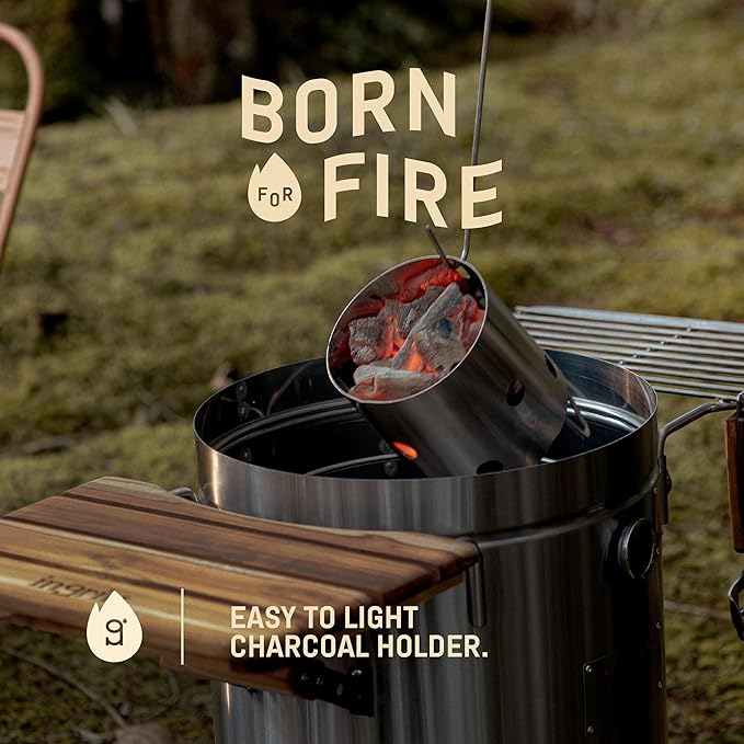 Charcoal Grills - 40 lbs Stainless Steel Smoker Grill 3-in-1 for Cooking & Home BBQ - Portable Vertical Smoker Barrel for Outdoor Grilling & Camping - Meat Grill with Thermometer & Accessories