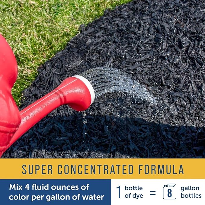 Maplefield Ultra Concentrated Black Mulch Dye - 32 Oz - Rubber Mulch Colorant & Pine Straw Stain - Fade-Resistant Formula for 3200 Sq Ft Coverage
