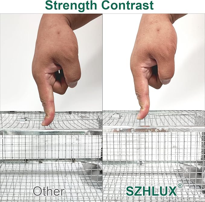 SZHLUX Rat Trap,Mouse Traps Work for Indoor and Outdoor,Small Rodent Animal-Mice Voles Hamsters Cage,Catch and Release(Medium), Silver (SZ-SL3616D)