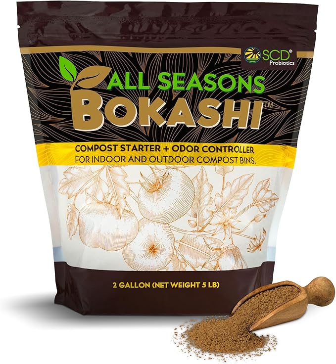 All Seasons Bokashi 5.5 lb Compost Starter - Dry Bokashi Bran for Kitchen Compost Bin, Composts Food, Garden and Pet Waste, Controls Bad Odors by SCD Probiotics