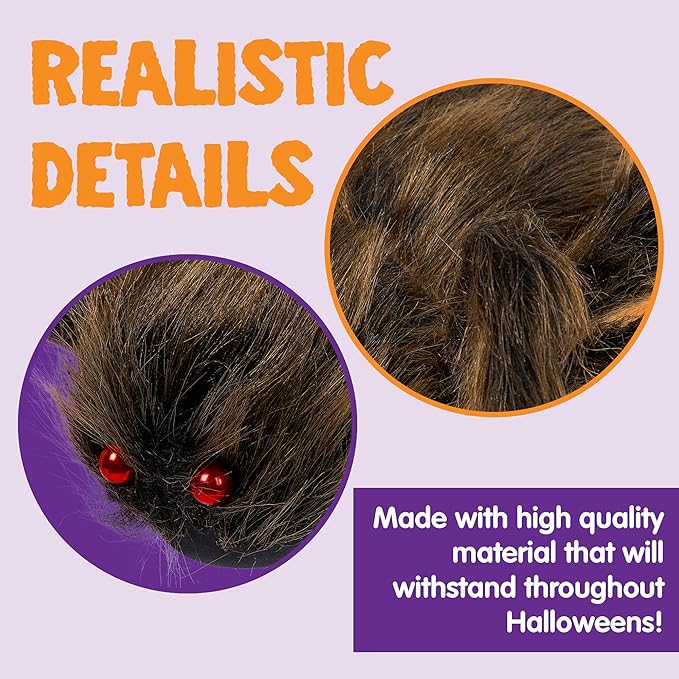 JOYIN 5ft Halloween Spider Outdoor Decorations, Scary Giant Large Spider Props for Halloween Outside Decor, Indoor Party Supplies and Yard Lawn Decoration, Brown