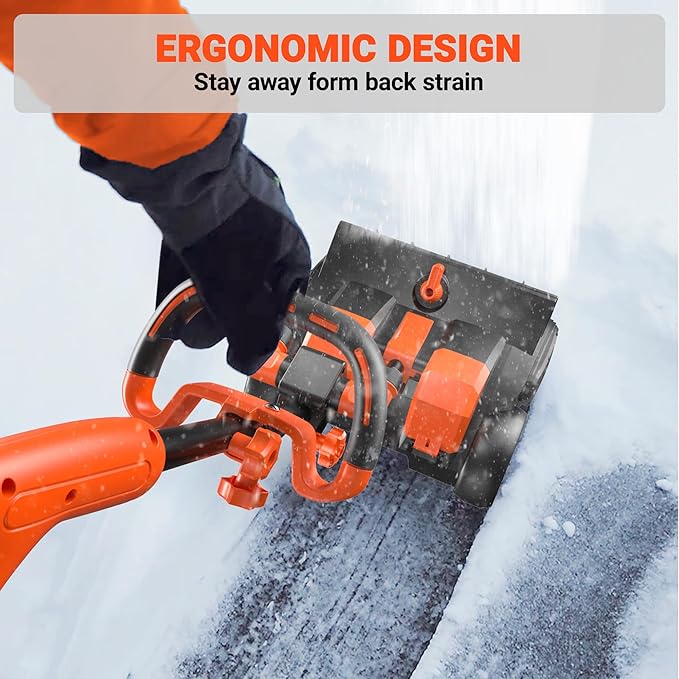 VOLTASK 48V 16-inch Cordless Snow Shovel with Wheels, LED Lights, 2 Batteries & Dual Quick Charger Included