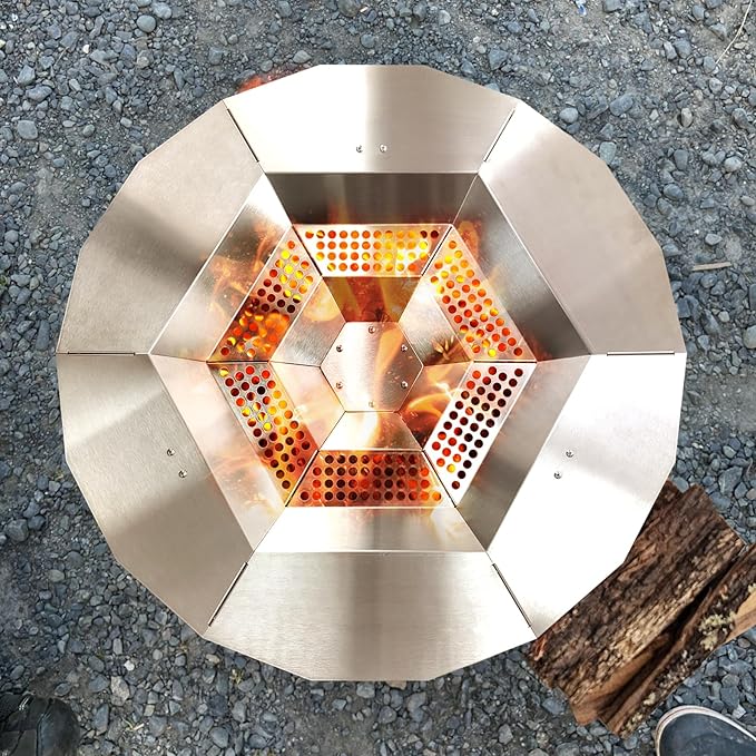 Heat Deflector for Solo Stove Yukon, 304 Stainless Steel Portable Heat Diffuser with Handle&Leg Accessory for 27" Other Fire Pit Captures & Redirects Warmth for Solo Stove Yukon Accessories