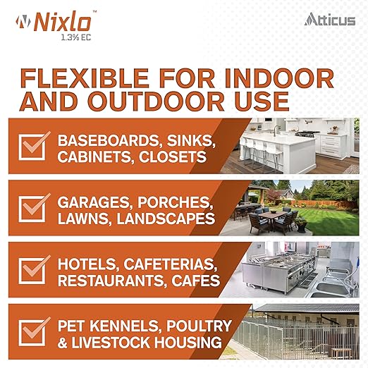 Atticus Nixlo 1.3 EC (16 oz) – (Compare to Archer IGR) – Indoor and Outdoor Insect Control - Fleas, Ticks, Mosquitoes, Ants, Cockroaches – 1.3% Pyriproxyfen