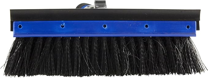 Mallory USA Mini Telescoping 35" Pivoting Dual Head Snow Broom with Squeegee, Integrated Ice Scraper (Red)
