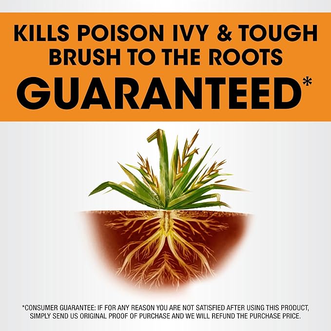Roundup Poison Ivy Plus Tough Brush Killer₂ with Comfort Wand, Visible Results in Hours, 1 gal.