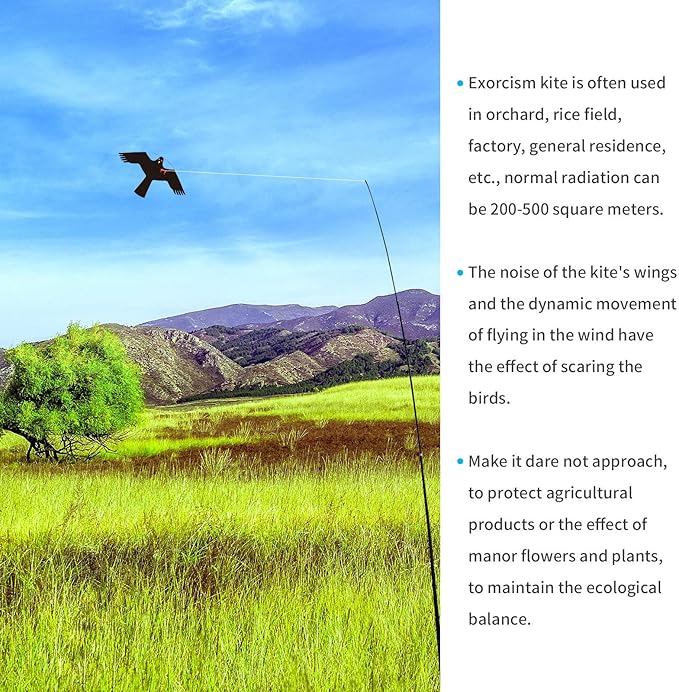 eyijklzo Bird Scarer Flying Kite Crops Farm Flying Bird Hawk Flying Kite