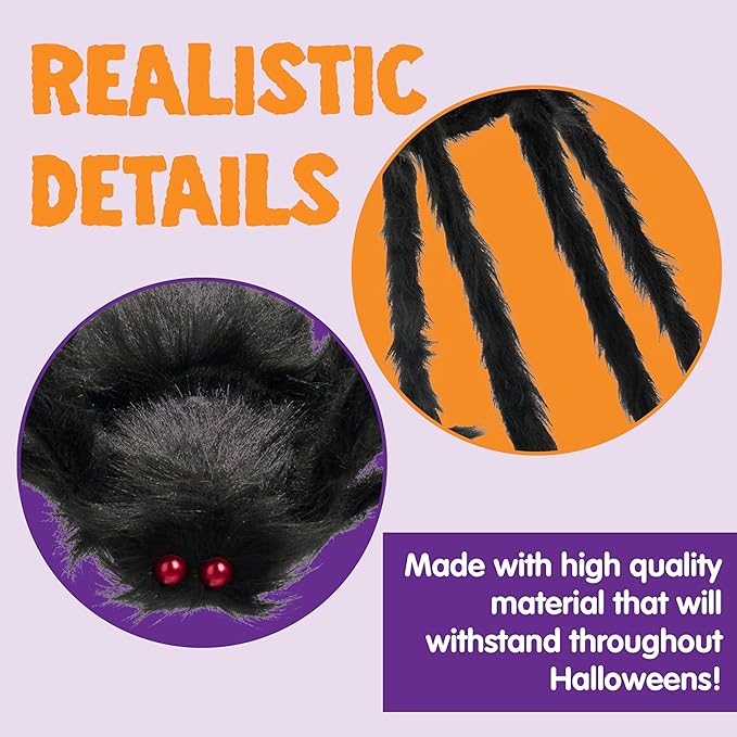 JOYIN 9 Ft Halloween Spider Outdoor Decorations, Giant Spider Scary Large Props, Halloween Lawn Porch Yard Garden Tree Decorations, Creepy Haunted House Party Supplies, and Indoor Outside Decor