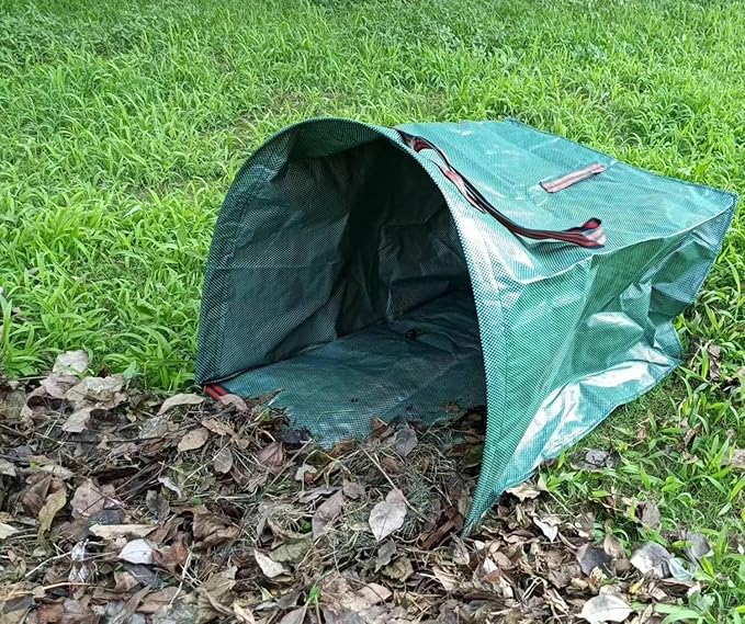 Leaf Bag Holder – Collapsible Yard Waste Bag, Reusable Garden Debris Bag for Leaves, Lawn Trash, Camping, Parties & Laundry