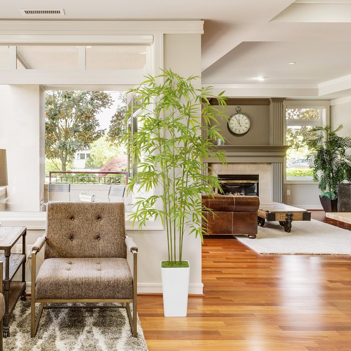 Artificial Bamboo Tree 6FT Tall Fake Plants for Home Office Living Room Decor Indoor (Write)