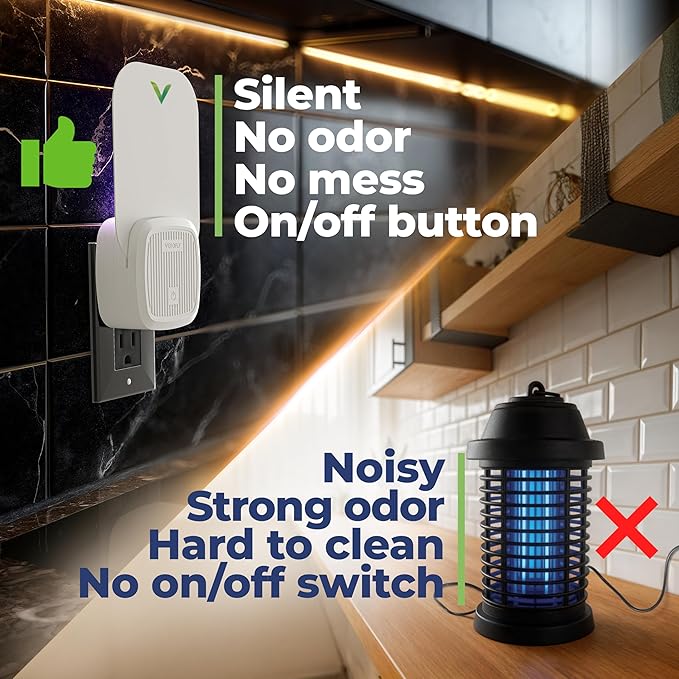 VEYOFLY Fly Trap Indoor, Fruit Fly Traps for Indoors Flying Insect (2 Device + 6 Refills) Gnat Traps for House Indoor, Bug Zapper Indoor, Gnat Killer Catcher & Fruit Fly Killer Light Plug in