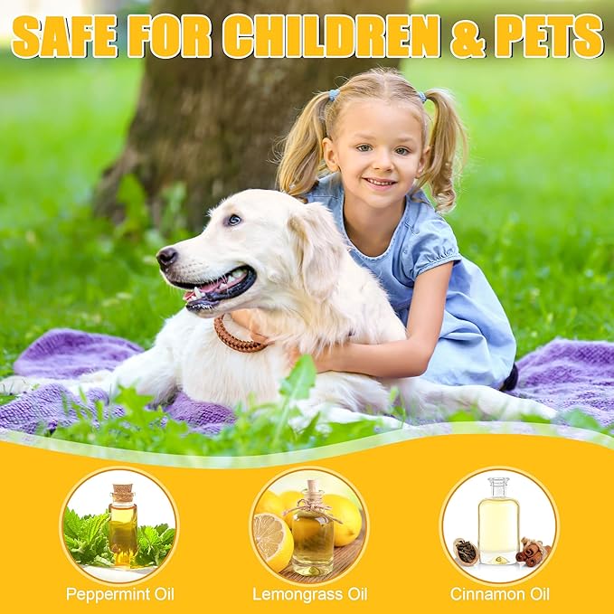 36PCS Wasp Repellent Balls, Natural Peppermint Oil Bee Repellent for Indoor Outdoor Home Kitchen, Natural Pest Control, Repels Bee, Yellow Jacket, Hornet, Wasp, Safe for Pet Kids