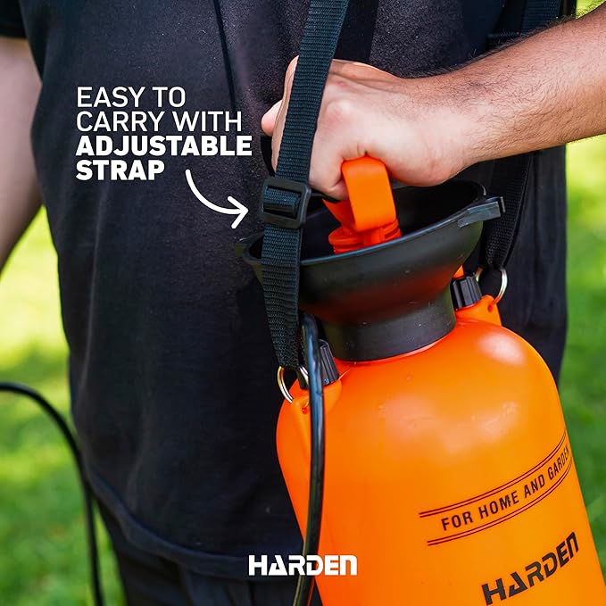 1 Gallon Pump Sprayer - Garden & Lawn Care for Weeds Stainless Steel Rod & Brass Nozzle - 1.3 Gallon Total Capacity