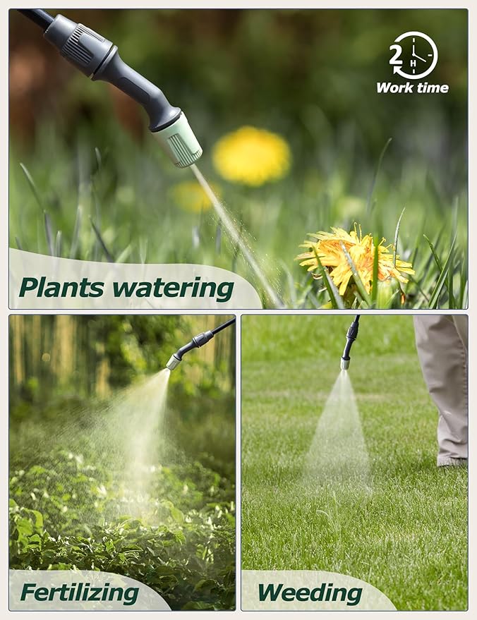 innhom Garden Sprayer Battery Powered Sprayer Electric Sprayers in Lawn and Garden with Adjustable Nozzle, 1.35 Gallon/5 L