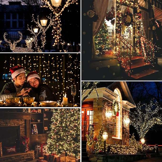 OMIKA 16.4ft 50 LEDs16 Color Battery Operated & USB Powered String Lights, with Remote Timer Waterproof Silver Wire Twinkle Lights for Room Garden Patio Indoor Outdoor Decor(132 Modes)