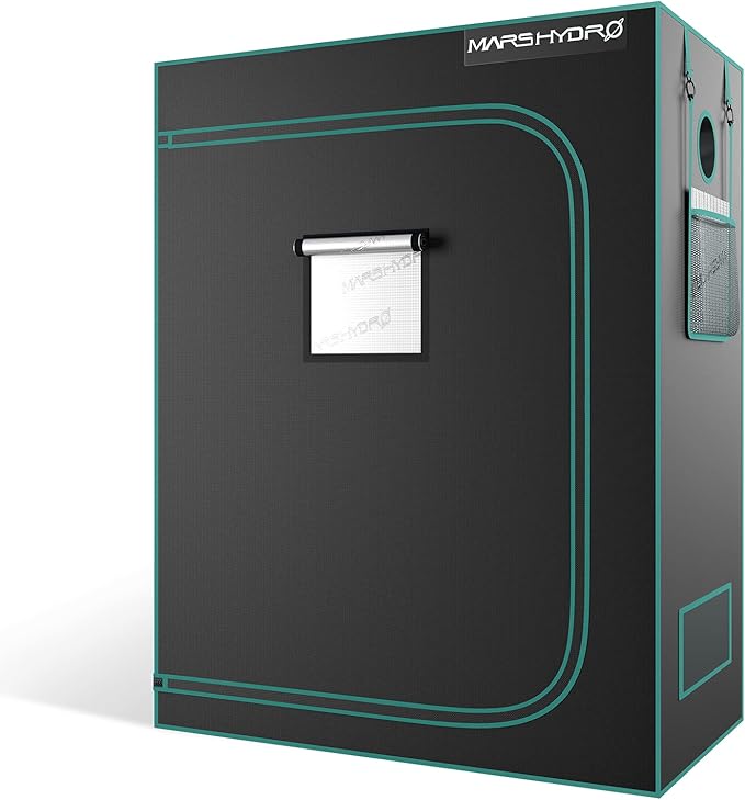 MARS HYDRO 4x2x5 Advanced Grow Tent, 48"x24"x60" High Reflective Mylar 1680D for Hydroponics Indoor Plant Growing, with Observation Window,Floor Tray and Smooth Zipper for TSL2000/SP3000