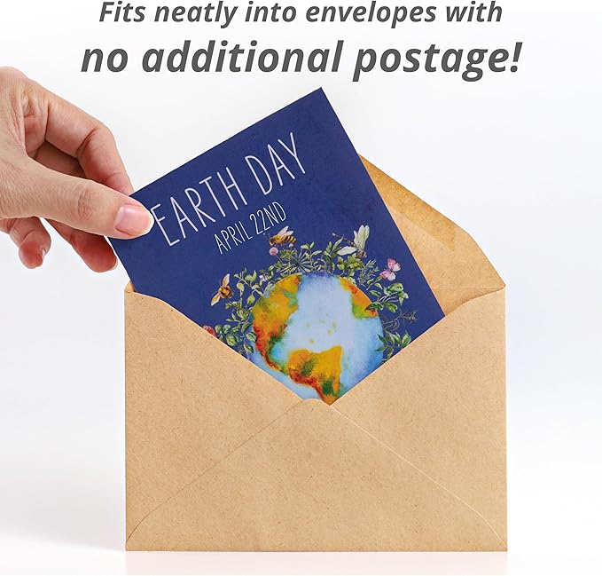 Bentley Seed Co. | Earth Day Planet Pollinator Flowers | Illustrated Bee Butterfly Flower Seed Packets | Environmental Favors for Events | Wildflower Mix Seed | Eco-Friendly Hand Out Gift | 25 Pack