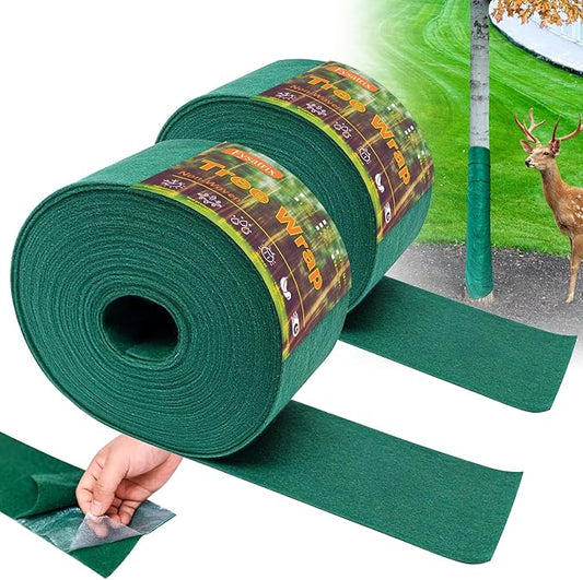 59Ft Tree Wrap(2 Pack), 3-Layer Design,4.7 Inch Width,Trunk Protector - Breathable Sunscreen Wrap for Damaged Bark & Heat Preservation - Easy to Handle & Stylish Design