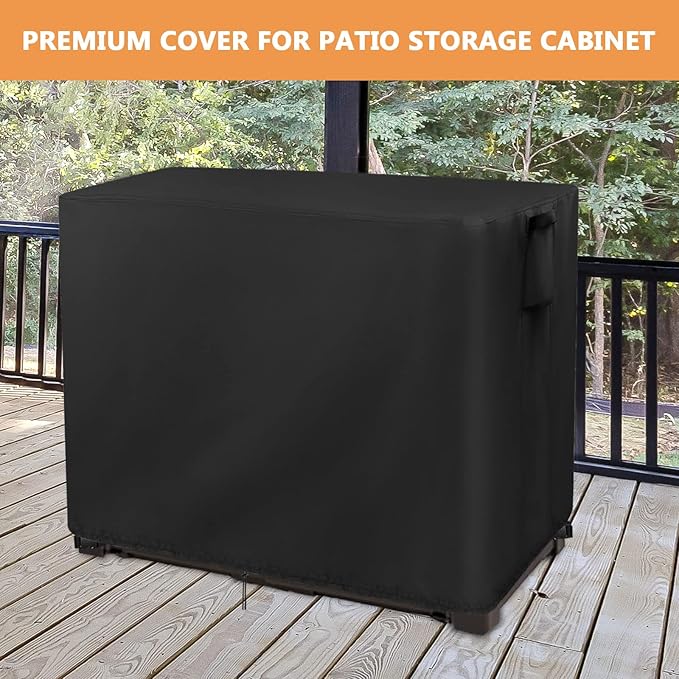 Outdoor Storage Cabinet Cover, 47" x 25.6" x 37.8",Waterproof& Dustproof Cover for Rubber maid Decorative Outside Organization, Protective Covers for Patio Storage Shed