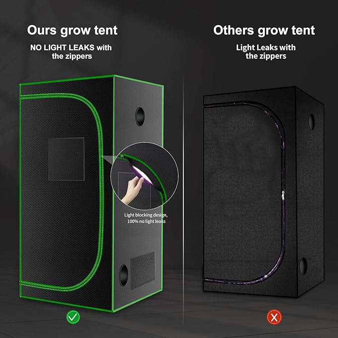 MELONFARM 32"x32"x63'' Grow Tent, High Reflective 600D Diamond Mylar Canvas with Observation Window and Floor Tray for Hydroponic Indoor Plant Growing