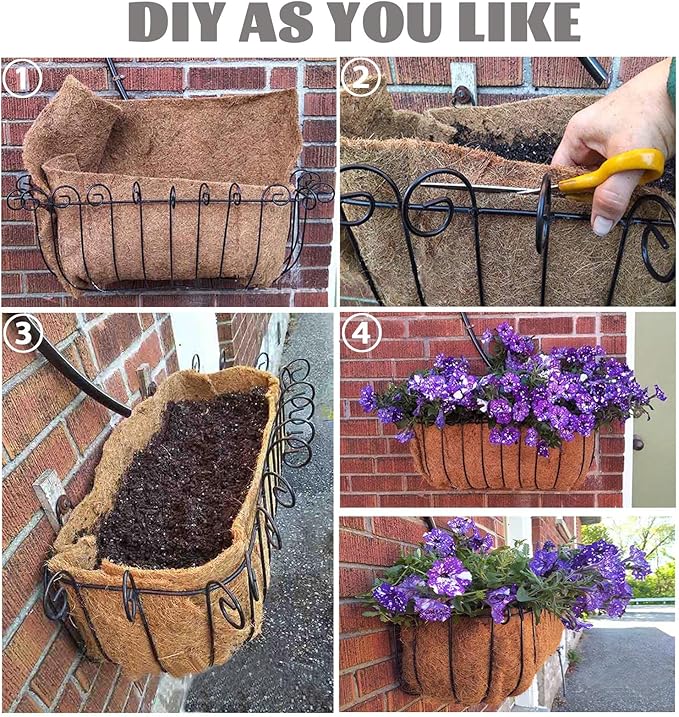 MIOHNAN Natural Coco Coir Fiber Liner Roll Sheet, Coconut Fiber Pad, Coconut Husk Liners Mat for Planters Baskets, DIY Moss Pole - 12x48 inch