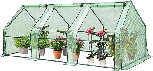VIVOSUN Portable Mini Greenhouse 94.5x36x36-Inch Tunnels, PE Cover with Roll-up Zipper Door, for Indoor Outdoor or Garden Plant Growing