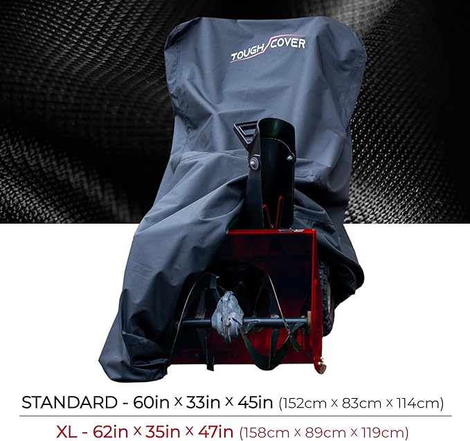 Tough Cover 600D Snow Blower Cover - Standard, Xtreme Black, 600D Marine-Grade Fabric - Heavy Duty Waterproof Outdoor Cover w/UV Protection & Dust Protection - Universal Fit up to 70"L x 54"W x 30"H