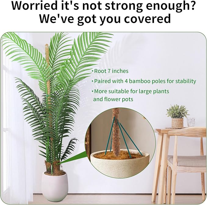 49'' Monstera Plant Support, LveSunny Bendable Moss Pole for Plants Indoor, Large Moss Pole for Climbing Plant, Coco Coir Pole, Fishbone Plant Stakes