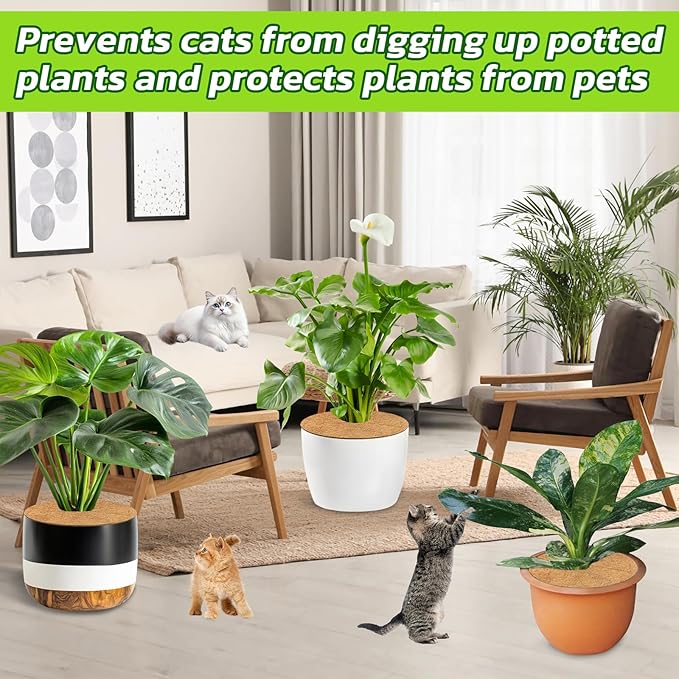 Legigo 10pcs Coconut Fiber Mulch Ring Tree Plant Protector Mat, 14 Inch Natural Coco Coir Tree Protection Ring Plant Pot Soil Cover, Tree Rings Disc Plant Cover for Indoor Outdoor Plants,Landscaping