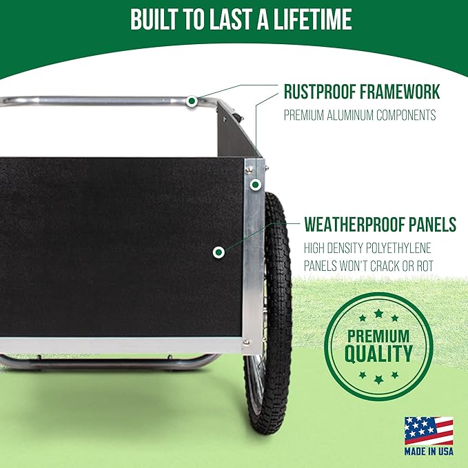 Smart Carts Ultimate Gardener Cart with 7 CF Capacity, Large 20-Inch Wheels for Effortless Maneuverability, and Aluminum Frame That is Strong, Lightweight, and Rustproof
