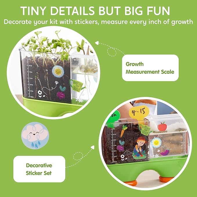 Klever Kits 2-in-1 Root Viewer & Planting Science Kit for Kids – STEM Learning Gifts for Kids Aged 6+, Soil & Hydro Observation Kit Birthday Toys Gifts for Boys and Girls
